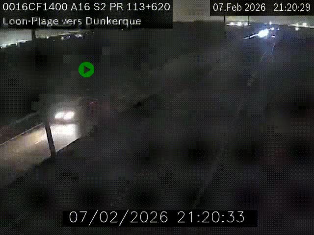 <h2>Webcam autoroute A16 à hauteur de Loon-Plage. Vue orientée vers Dunkerque et la Belgique.</h2>