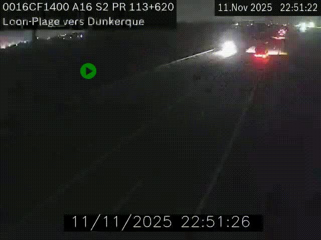 <h2>Webcam autoroute A16 à hauteur de Loon-Plage. Vue orientée vers Dunkerque et la Belgique.</h2>