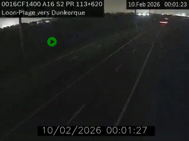 <h2>Webcam autoroute A16 à hauteur de Loon-Plage. Vue orientée vers Dunkerque et la Belgique.</h2>