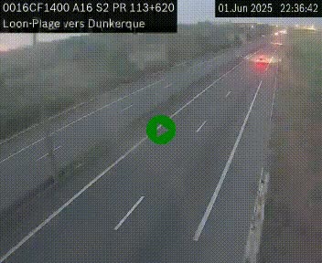 Webcam autoroute A16 à hauteur de Loon-Plage. Vue orientée vers Dunkerque et la Belgique.