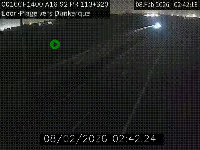 <h2>Webcam autoroute A16 à hauteur de Loon-Plage. Vue orientée vers Dunkerque et la Belgique.</h2>