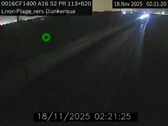 Webcam autoroute A16 à hauteur de Loon-Plage. Vue orientée vers Dunkerque et la Belgique.