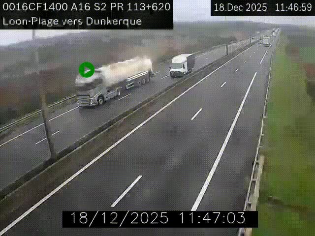 <h2>Webcam autoroute A16 à hauteur de Loon-Plage. Vue orientée vers Dunkerque et la Belgique.</h2>