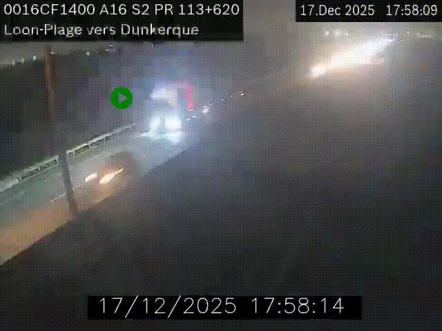 <h2>Webcam autoroute A16 à hauteur de Loon-Plage. Vue orientée vers Dunkerque et la Belgique.</h2>