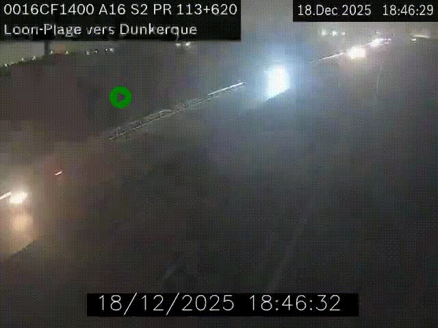 <h2>Webcam autoroute A16 à hauteur de Loon-Plage. Vue orientée vers Dunkerque et la Belgique.</h2>