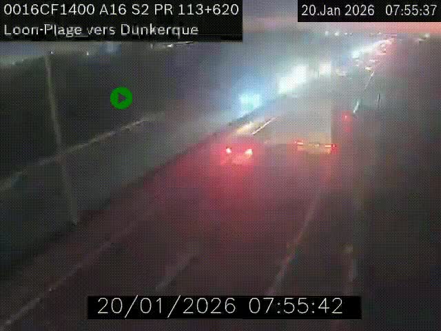 <h2>Webcam autoroute A16 à hauteur de Loon-Plage. Vue orientée vers Dunkerque et la Belgique.</h2>