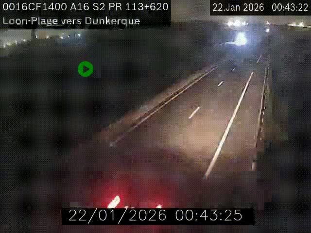 <h2>Webcam autoroute A16 à hauteur de Loon-Plage. Vue orientée vers Dunkerque et la Belgique.</h2>