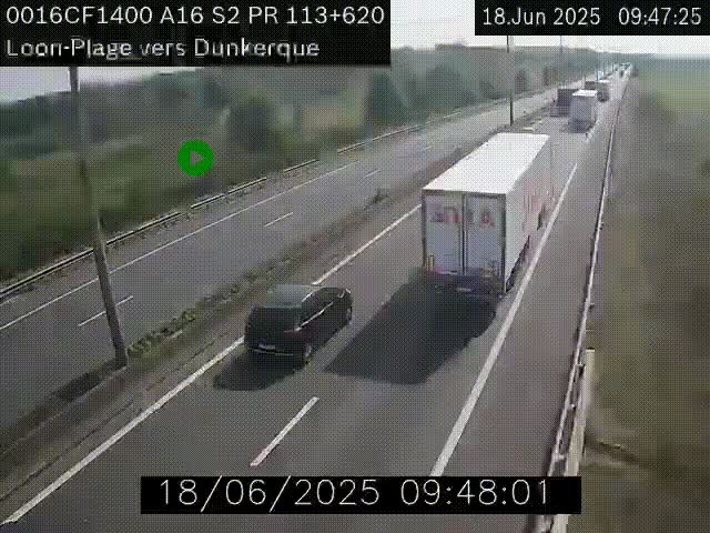 <h2>Webcam autoroute A16 à hauteur de Loon-Plage. Vue orientée vers Dunkerque et la Belgique.</h2>