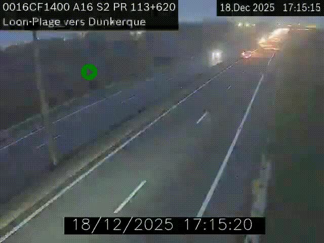 <h2>Webcam autoroute A16 à hauteur de Loon-Plage. Vue orientée vers Dunkerque et la Belgique.</h2>