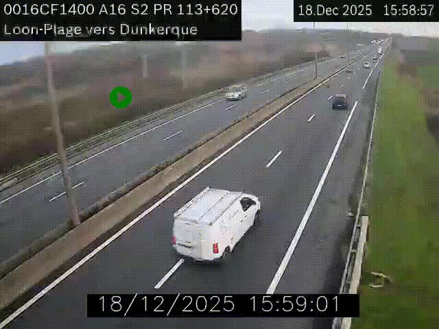 <h2>Webcam autoroute A16 à hauteur de Loon-Plage. Vue orientée vers Dunkerque et la Belgique.</h2>