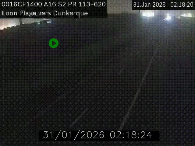 Webcam autoroute A16 à hauteur de Loon-Plage. Vue orientée vers Dunkerque et la Belgique.