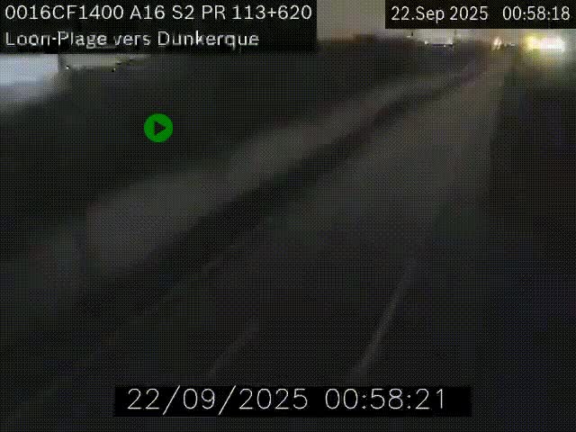 Webcam autoroute A16 à hauteur de Loon-Plage. Vue orientée vers Dunkerque et la Belgique.