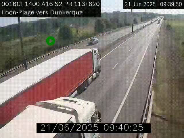 <h2>Webcam autoroute A16 à hauteur de Loon-Plage. Vue orientée vers Dunkerque et la Belgique.</h2>