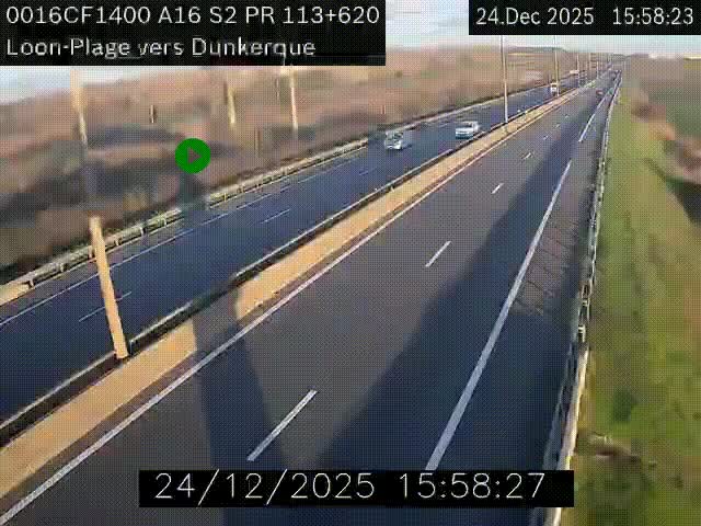 <h2>Webcam autoroute A16 à hauteur de Loon-Plage. Vue orientée vers Dunkerque et la Belgique.</h2>