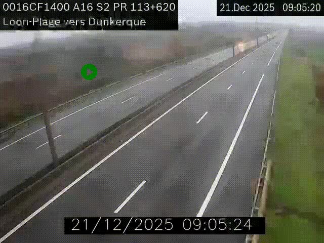 <h2>Webcam autoroute A16 à hauteur de Loon-Plage. Vue orientée vers Dunkerque et la Belgique.</h2>