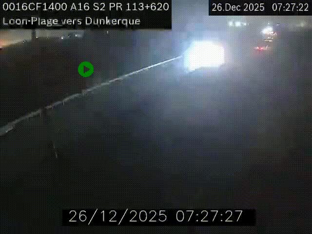 <h2>Webcam autoroute A16 à hauteur de Loon-Plage. Vue orientée vers Dunkerque et la Belgique.</h2>