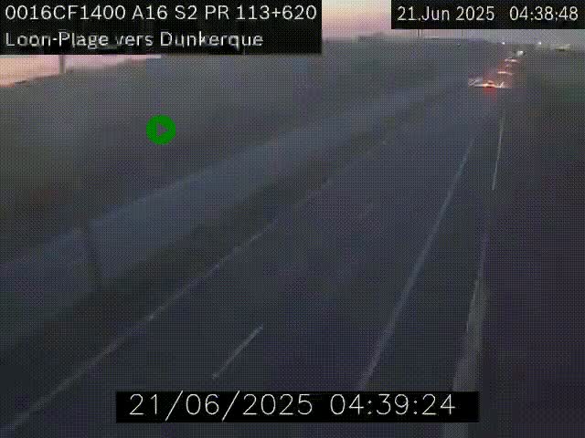 <h2>Webcam autoroute A16 à hauteur de Loon-Plage. Vue orientée vers Dunkerque et la Belgique.</h2>
