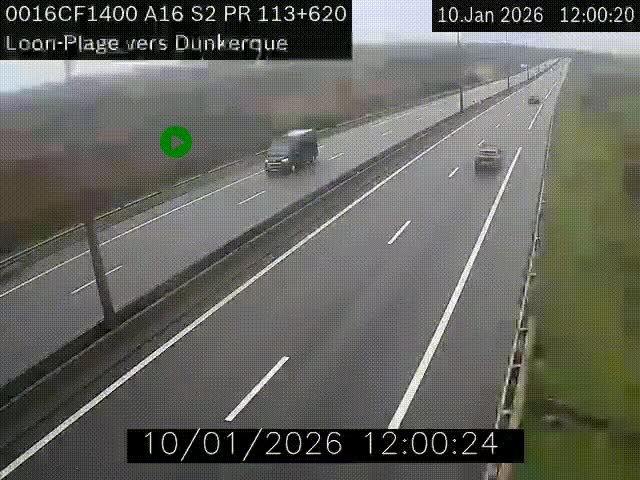 <h2>Webcam autoroute A16 à hauteur de Loon-Plage. Vue orientée vers Dunkerque et la Belgique.</h2>