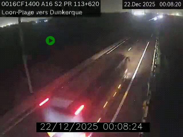 <h2>Webcam autoroute A16 à hauteur de Loon-Plage. Vue orientée vers Dunkerque et la Belgique.</h2>