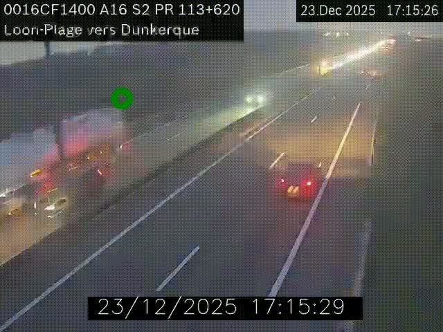 <h2>Webcam autoroute A16 à hauteur de Loon-Plage. Vue orientée vers Dunkerque et la Belgique.</h2>
