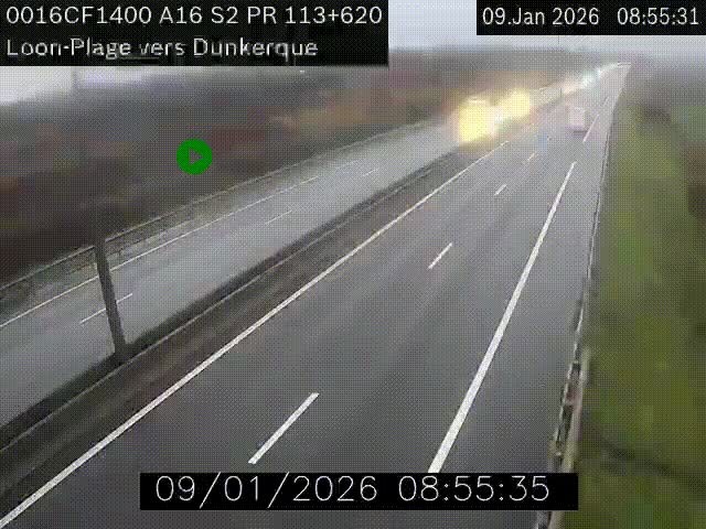 <h2>Webcam autoroute A16 à hauteur de Loon-Plage. Vue orientée vers Dunkerque et la Belgique.</h2>