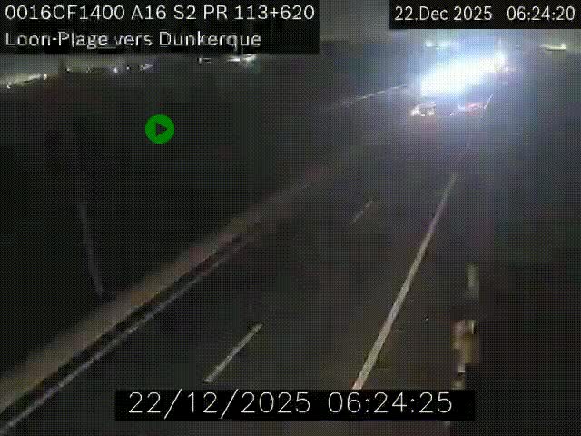 <h2>Webcam autoroute A16 à hauteur de Loon-Plage. Vue orientée vers Dunkerque et la Belgique.</h2>