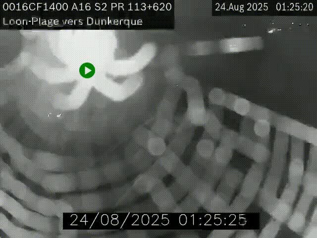 <h2>Webcam autoroute A16 à hauteur de Loon-Plage. Vue orientée vers Dunkerque et la Belgique.</h2>