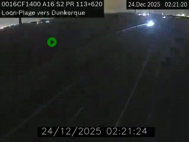 <h2>Webcam autoroute A16 à hauteur de Loon-Plage. Vue orientée vers Dunkerque et la Belgique.</h2>