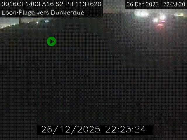 Webcam autoroute A16 à hauteur de Loon-Plage. Vue orientée vers Dunkerque et la Belgique.