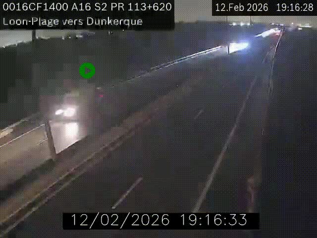 <h2>Webcam autoroute A16 à hauteur de Loon-Plage. Vue orientée vers Dunkerque et la Belgique.</h2>