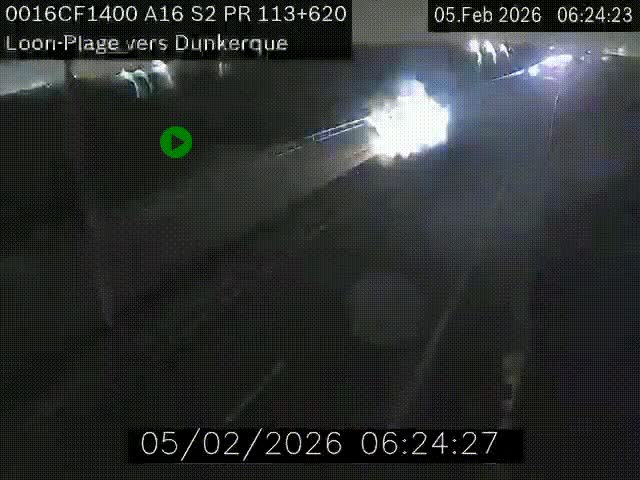 <h2>Webcam autoroute A16 à hauteur de Loon-Plage. Vue orientée vers Dunkerque et la Belgique.</h2>