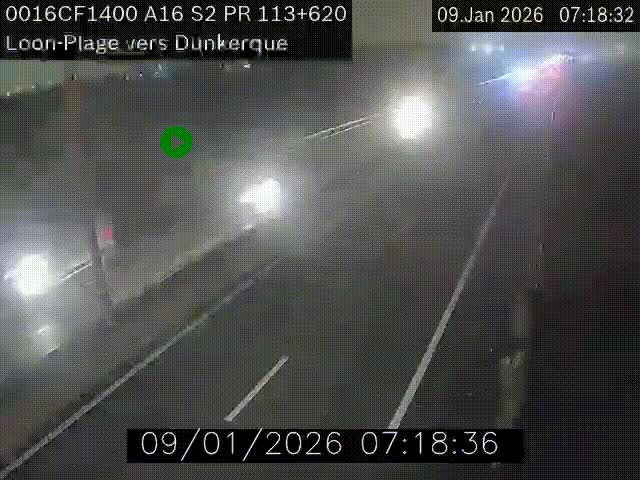 <h2>Webcam autoroute A16 à hauteur de Loon-Plage. Vue orientée vers Dunkerque et la Belgique.</h2>