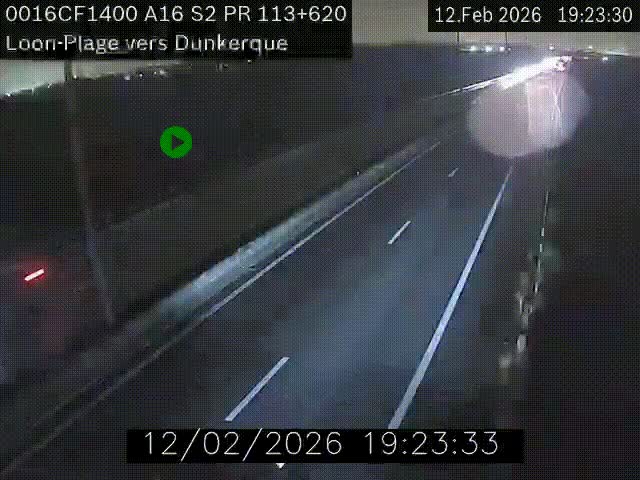 <h2>Webcam autoroute A16 à hauteur de Loon-Plage. Vue orientée vers Dunkerque et la Belgique.</h2>