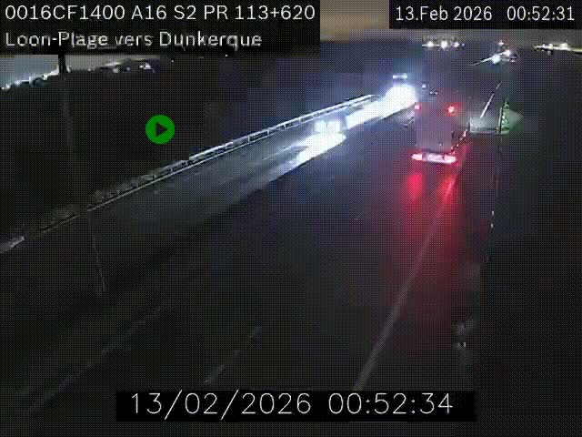 <h2>Webcam autoroute A16 à hauteur de Loon-Plage. Vue orientée vers Dunkerque et la Belgique.</h2>
