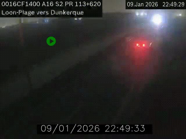 Webcam autoroute A16 à hauteur de Loon-Plage. Vue orientée vers Dunkerque et la Belgique.