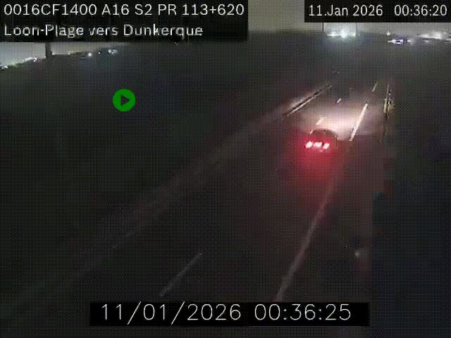 <h2>Webcam autoroute A16 à hauteur de Loon-Plage. Vue orientée vers Dunkerque et la Belgique.</h2>