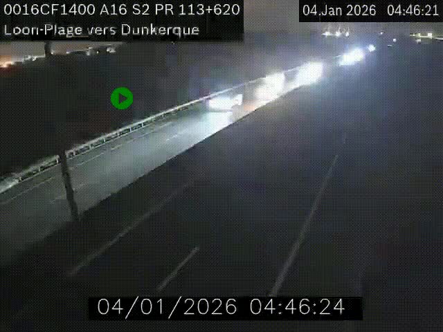 <h2>Webcam autoroute A16 à hauteur de Loon-Plage. Vue orientée vers Dunkerque et la Belgique.</h2>