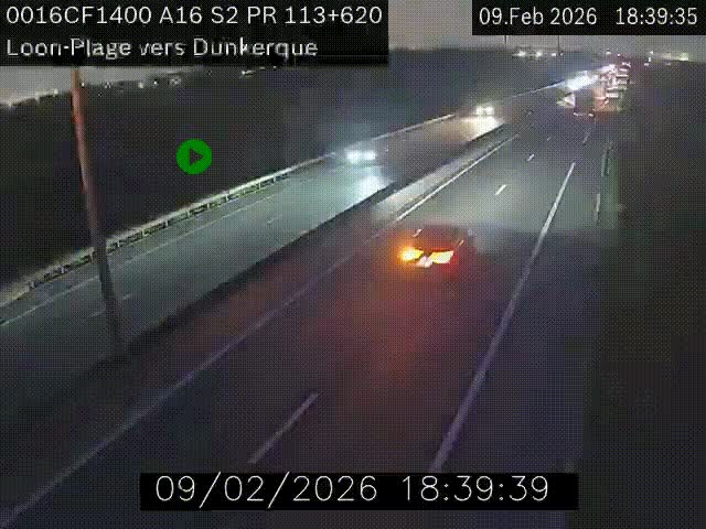 <h2>Webcam autoroute A16 à hauteur de Loon-Plage. Vue orientée vers Dunkerque et la Belgique.</h2>