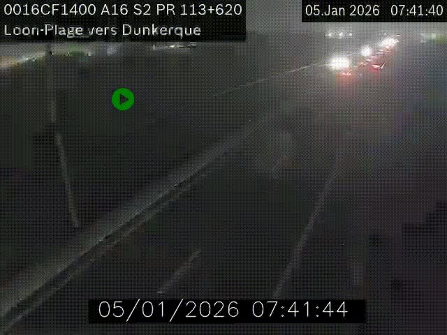 <h2>Webcam autoroute A16 à hauteur de Loon-Plage. Vue orientée vers Dunkerque et la Belgique.</h2>