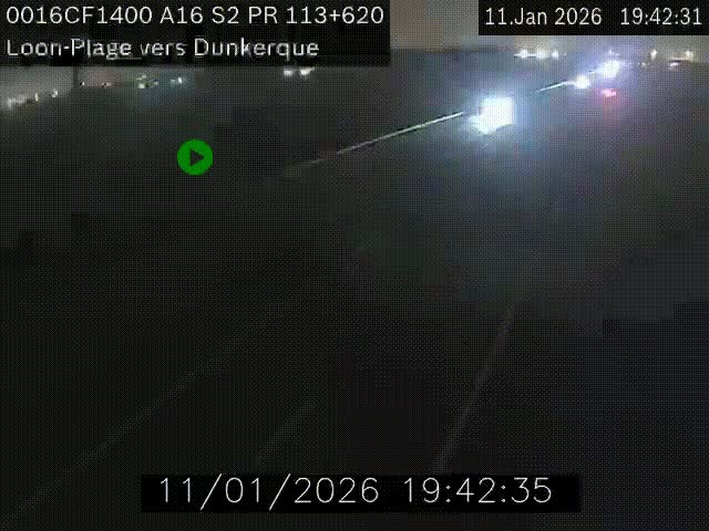 <h2>Webcam autoroute A16 à hauteur de Loon-Plage. Vue orientée vers Dunkerque et la Belgique.</h2>