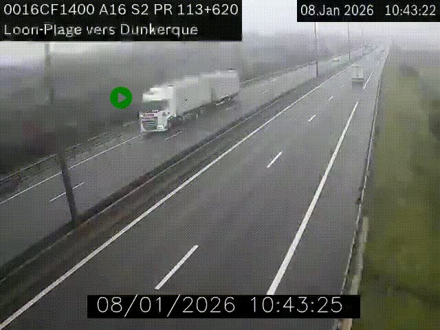 <h2>Webcam autoroute A16 à hauteur de Loon-Plage. Vue orientée vers Dunkerque et la Belgique.</h2>