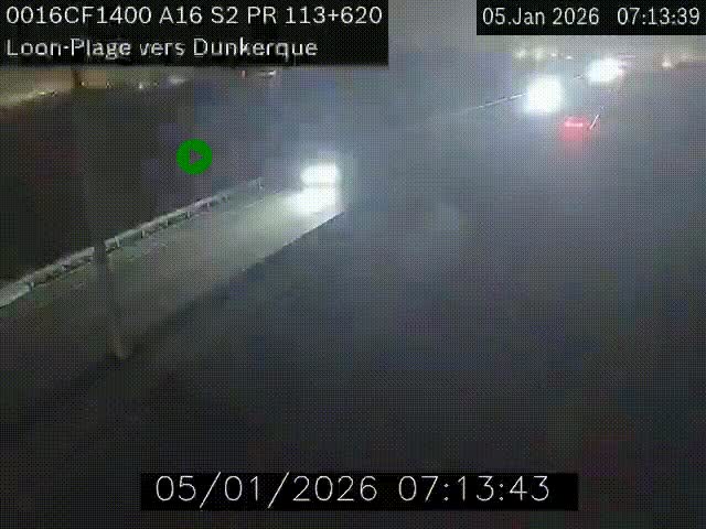 <h2>Webcam autoroute A16 à hauteur de Loon-Plage. Vue orientée vers Dunkerque et la Belgique.</h2>