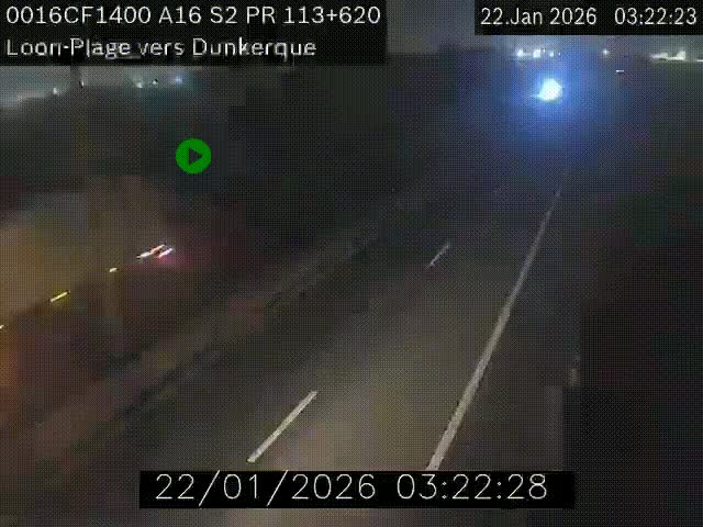 <h2>Webcam autoroute A16 à hauteur de Loon-Plage. Vue orientée vers Dunkerque et la Belgique.</h2>