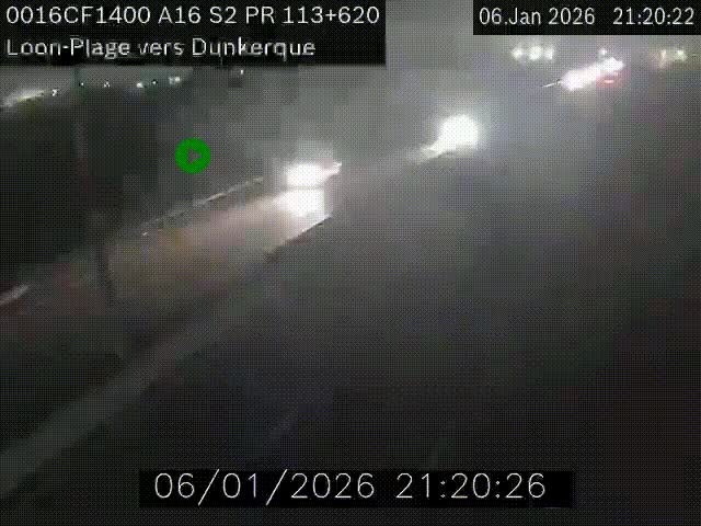 <h2>Webcam autoroute A16 à hauteur de Loon-Plage. Vue orientée vers Dunkerque et la Belgique.</h2>