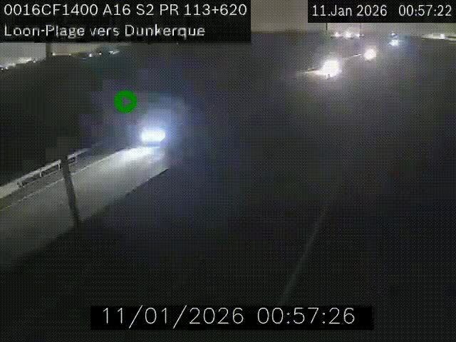 <h2>Webcam autoroute A16 à hauteur de Loon-Plage. Vue orientée vers Dunkerque et la Belgique.</h2>