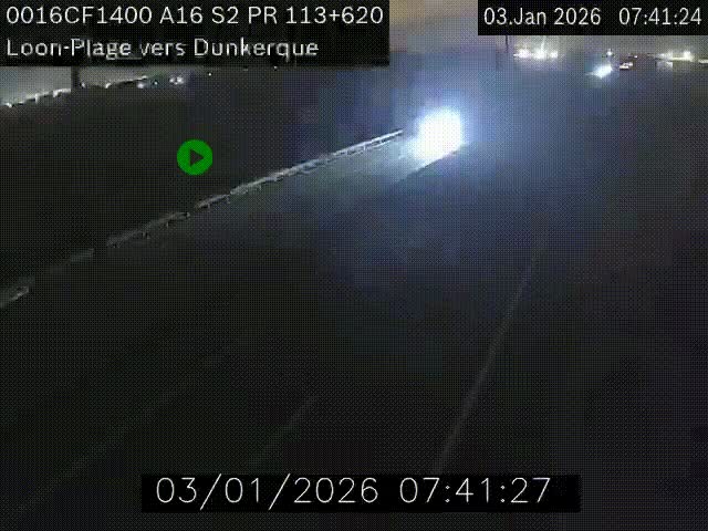 <h2>Webcam autoroute A16 à hauteur de Loon-Plage. Vue orientée vers Dunkerque et la Belgique.</h2>