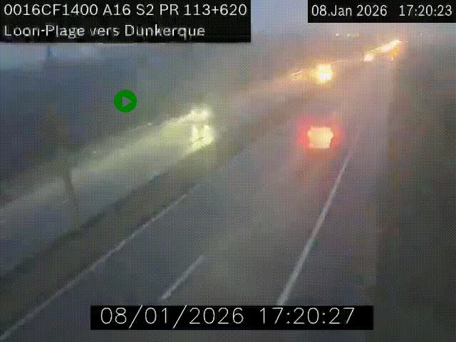 <h2>Webcam autoroute A16 à hauteur de Loon-Plage. Vue orientée vers Dunkerque et la Belgique.</h2>