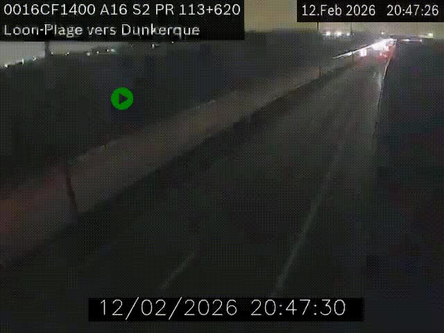 <h2>Webcam autoroute A16 à hauteur de Loon-Plage. Vue orientée vers Dunkerque et la Belgique.</h2>
