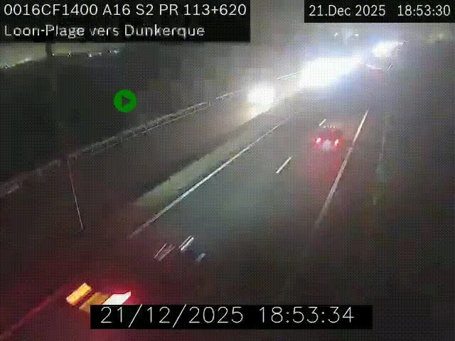<h2>Webcam autoroute A16 à hauteur de Loon-Plage. Vue orientée vers Dunkerque et la Belgique.</h2>