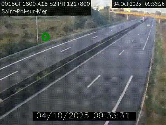 <h2>Webcam autoroute A16 à proximité de Dunkerque, à hauteur de la sortie Saint-Pol-sur-Mer. Vue orientée vers Calais</h2>